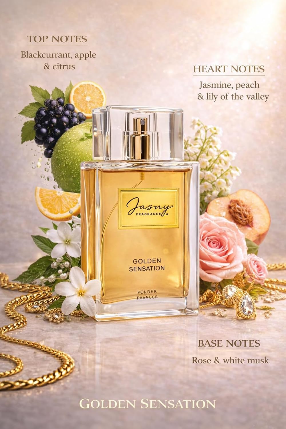 Jasny Fragrance Miami Night Passion & Golden Sensation Perfume Set – Fragrances for Him & Her (50ml each)