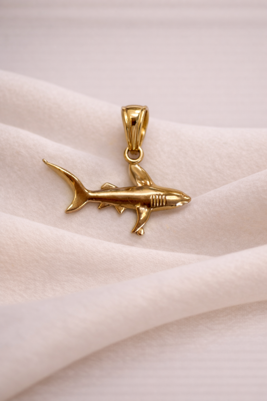 10K Gold Shark Pendant
