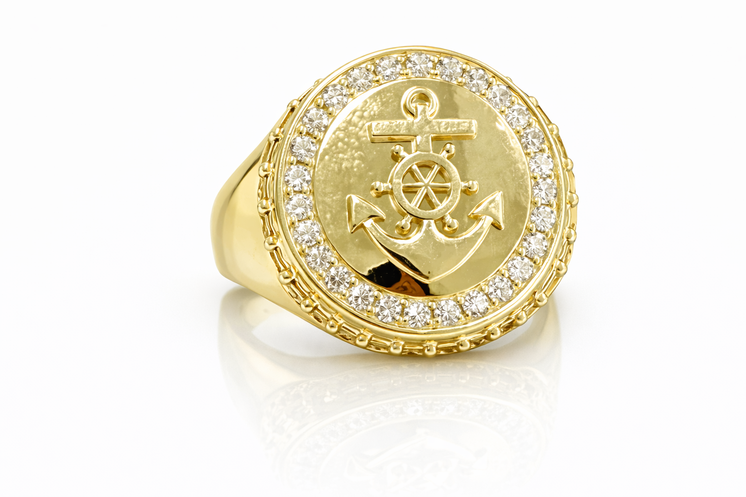 10K Gold Men’s Anchor Ring