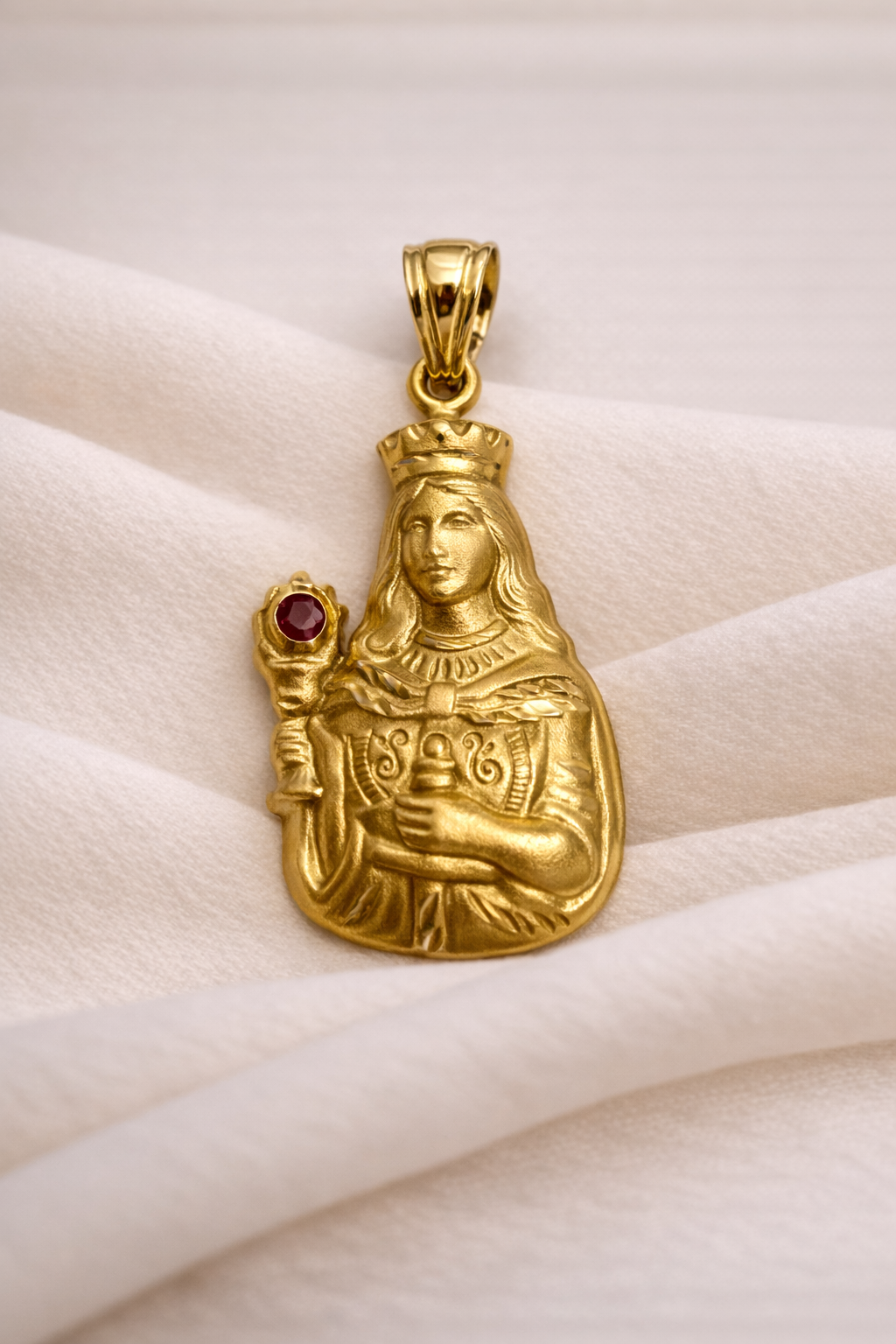10K Gold Saint Barbara Pendant