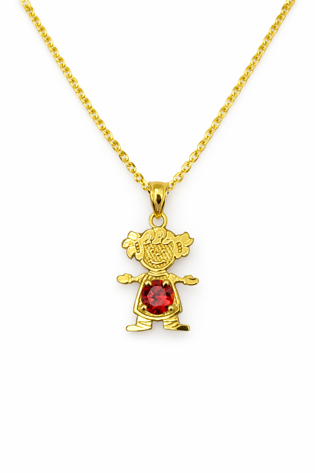 10K Gold Necklace with Girl Pendant
