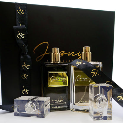 Jasny Fragrance Miami Night Passion &amp; Golden Sensation Perfume Set – Fragrances for Him &amp; Her (50ml each)