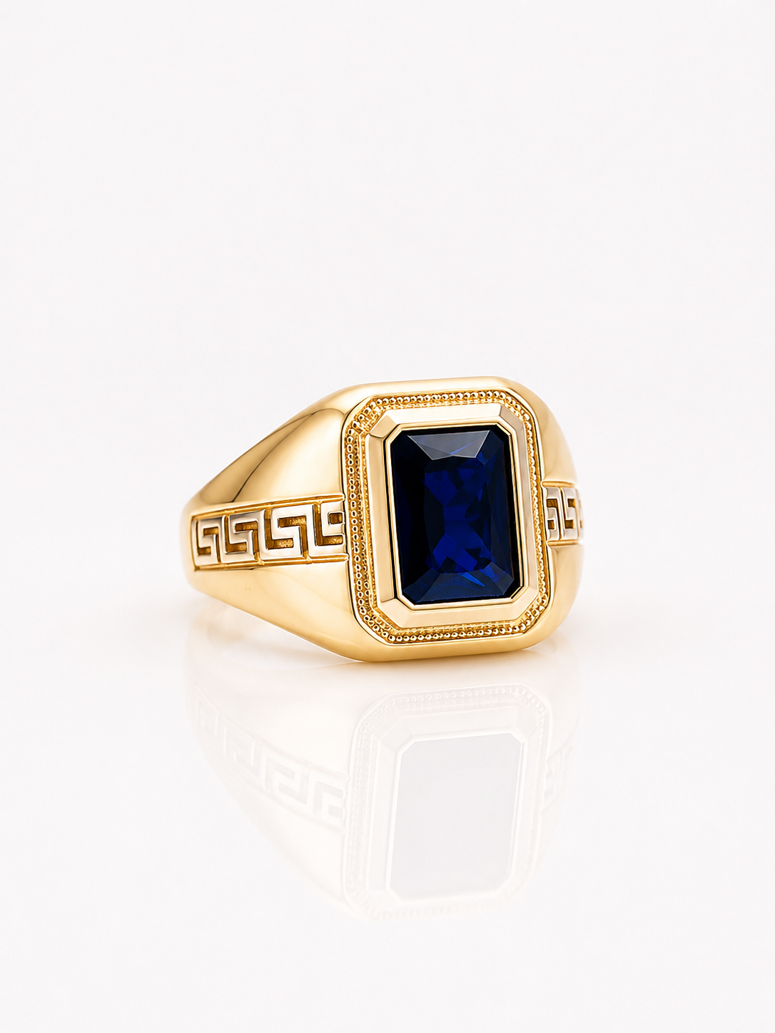 10K Gold Men’s Ring - Blue Stone