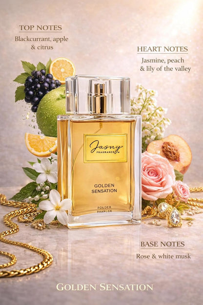 Jasny Fragrance Miami Night Passion &amp; Golden Sensation Perfume Set – Fragrances for Him &amp; Her (50ml each)