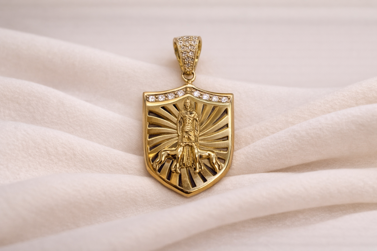 10K Gold Saint Lazaro Pendant