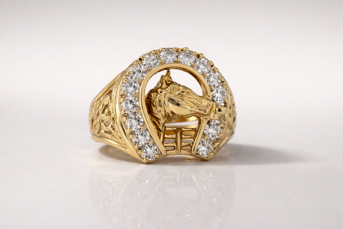 10K Gold Men’s Horse Design Ring