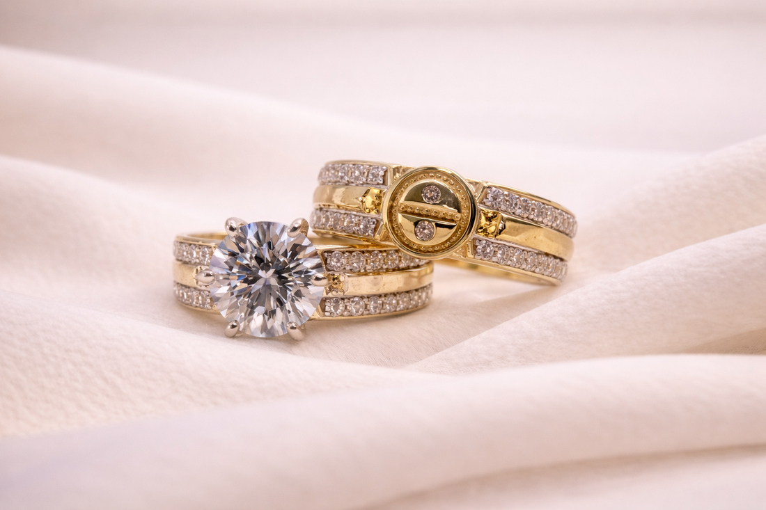 10K Gold Women’s Engagement Duo Rings