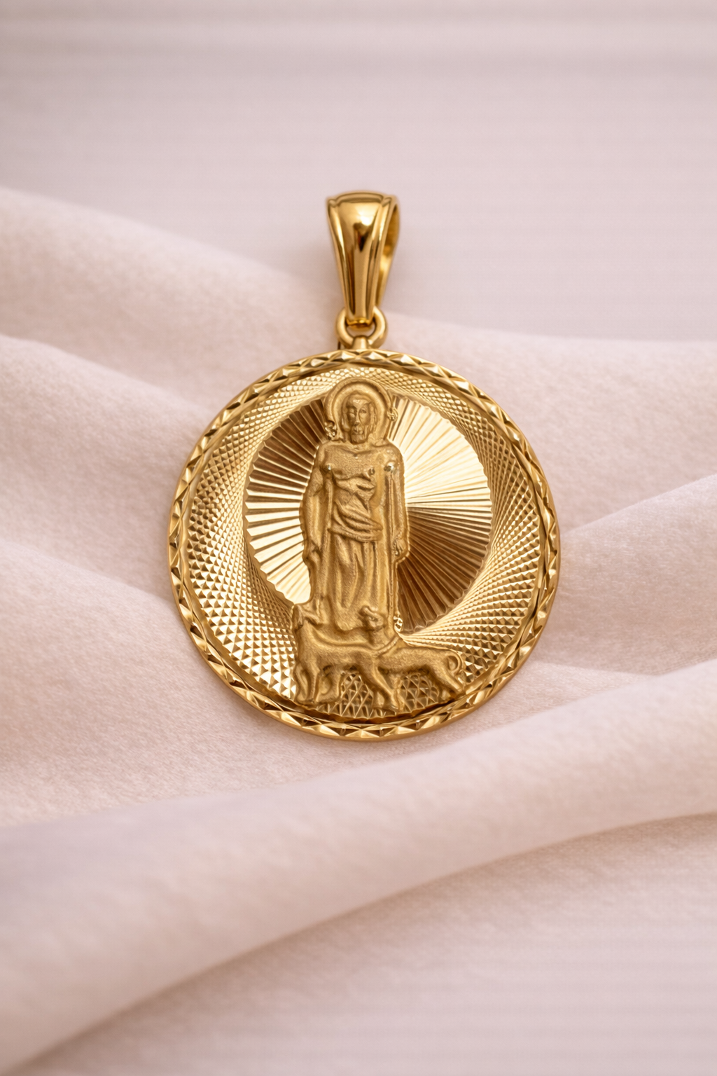 10K Gold Saint Lazaro Pendant
