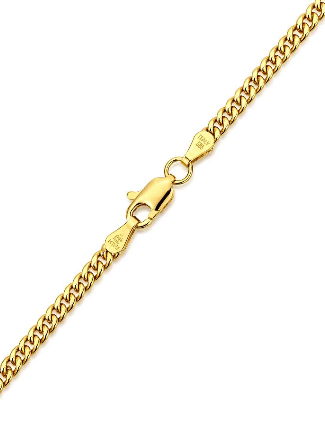 10k Gold Cuban Link Chain Hallow 24 inches 3mm