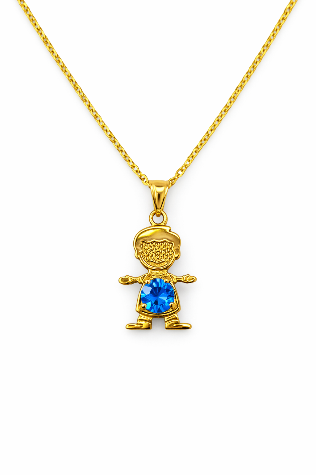 10K Gold Necklace with Boy Pendant