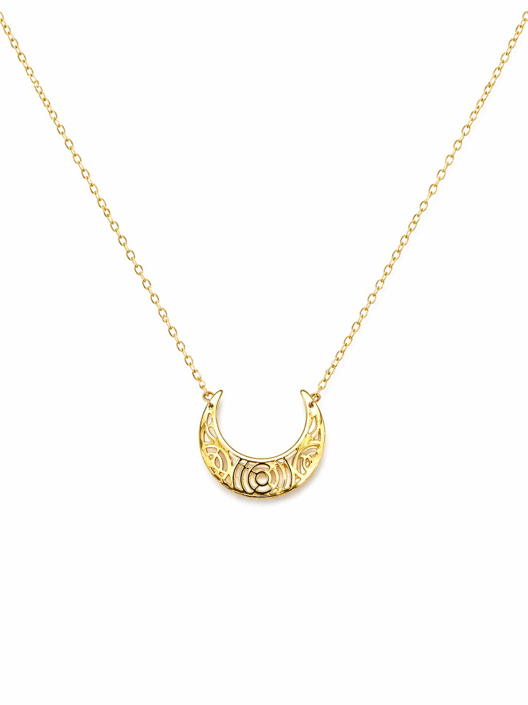 10K Gold Moon Women’s Necklace (18 inches)