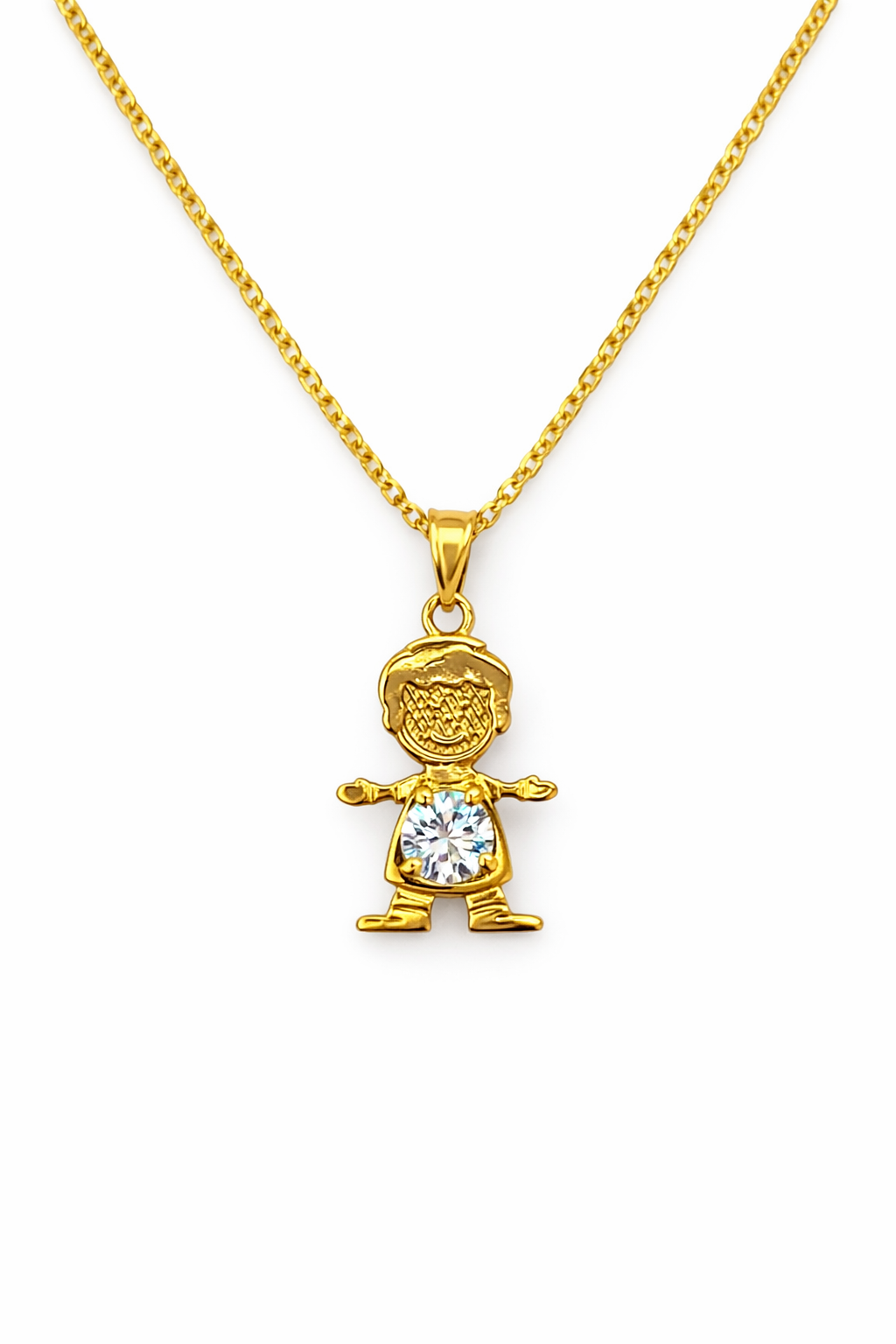 10K Gold Necklace with Boy Pendant