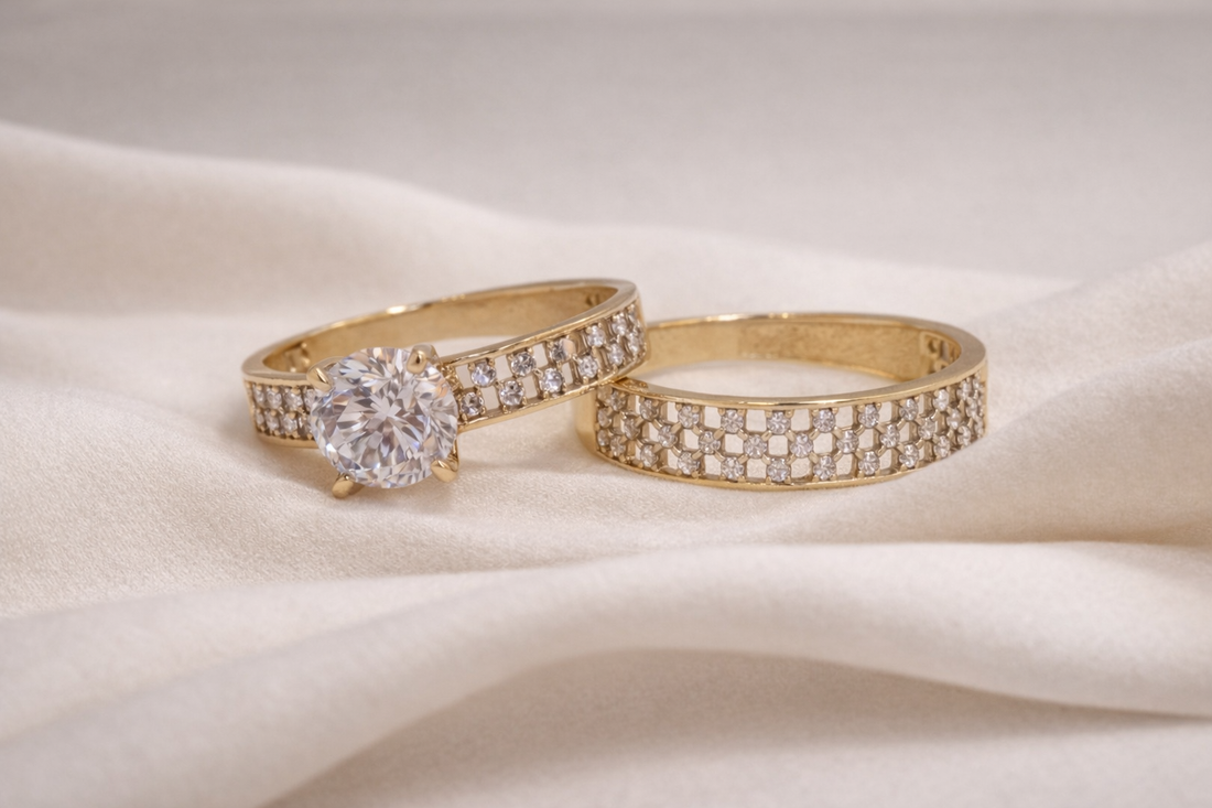 14K Gold Women’s Engagement Duo Rings