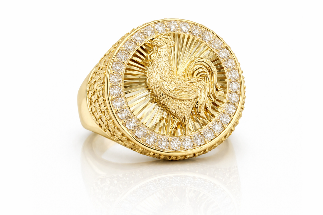 10K Gold Men’s Rooster Ring