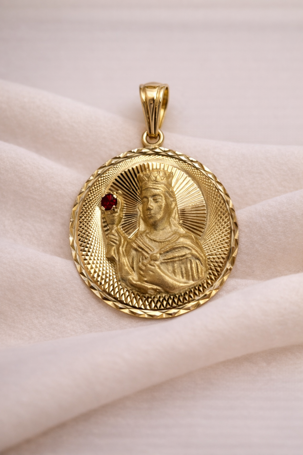 10K Gold Saint Barbara Pendant