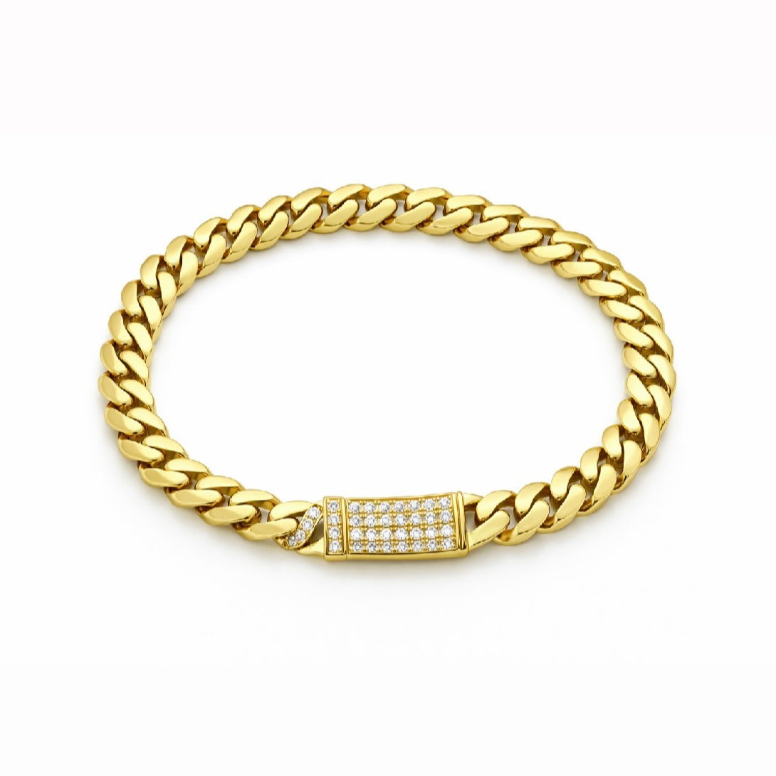 10K Gold Monaco Hallow Bracelet