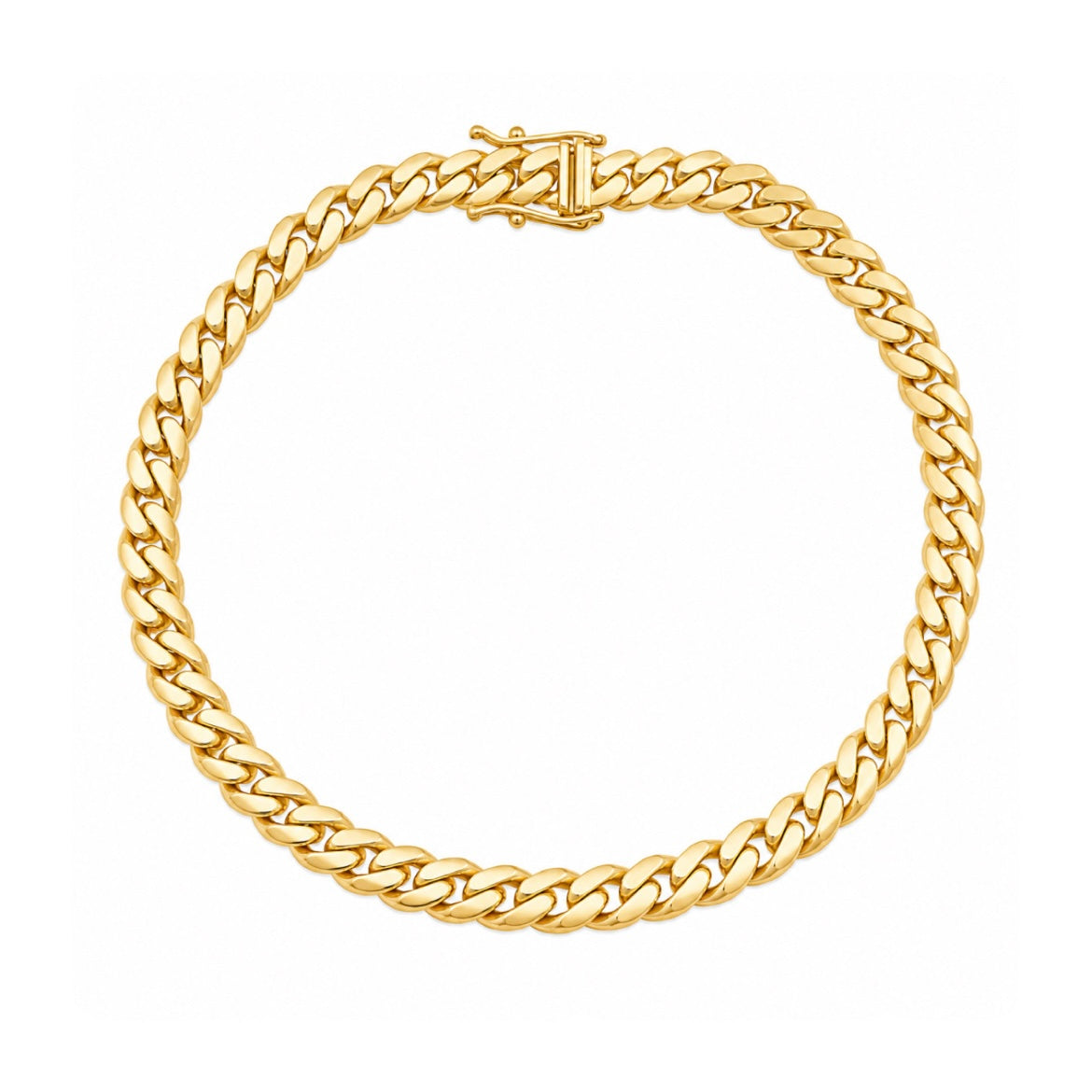 10k Gold Miami Cuban Solid Link Bracelet