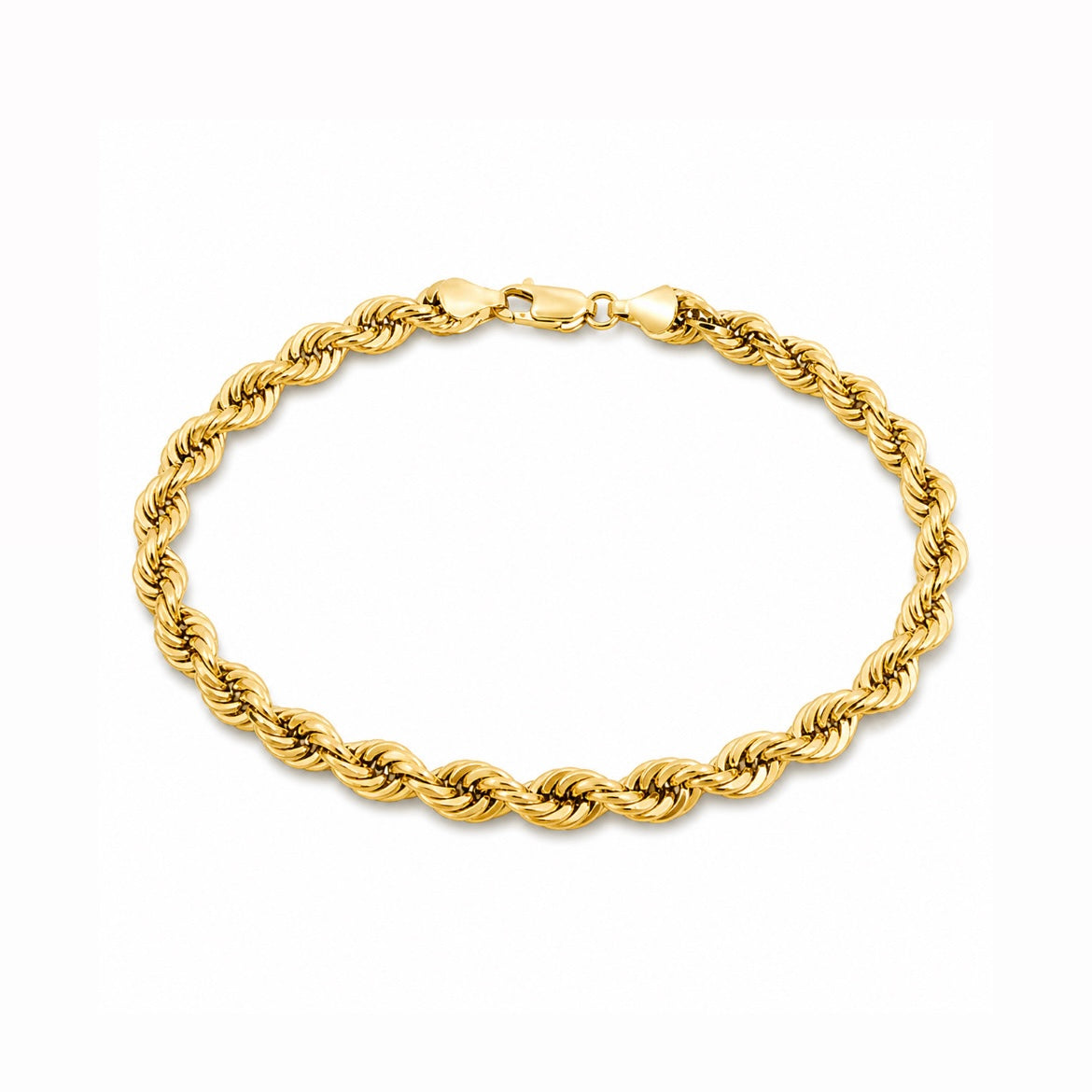 14K Gold Rope Hallow Bracelet (4mm)