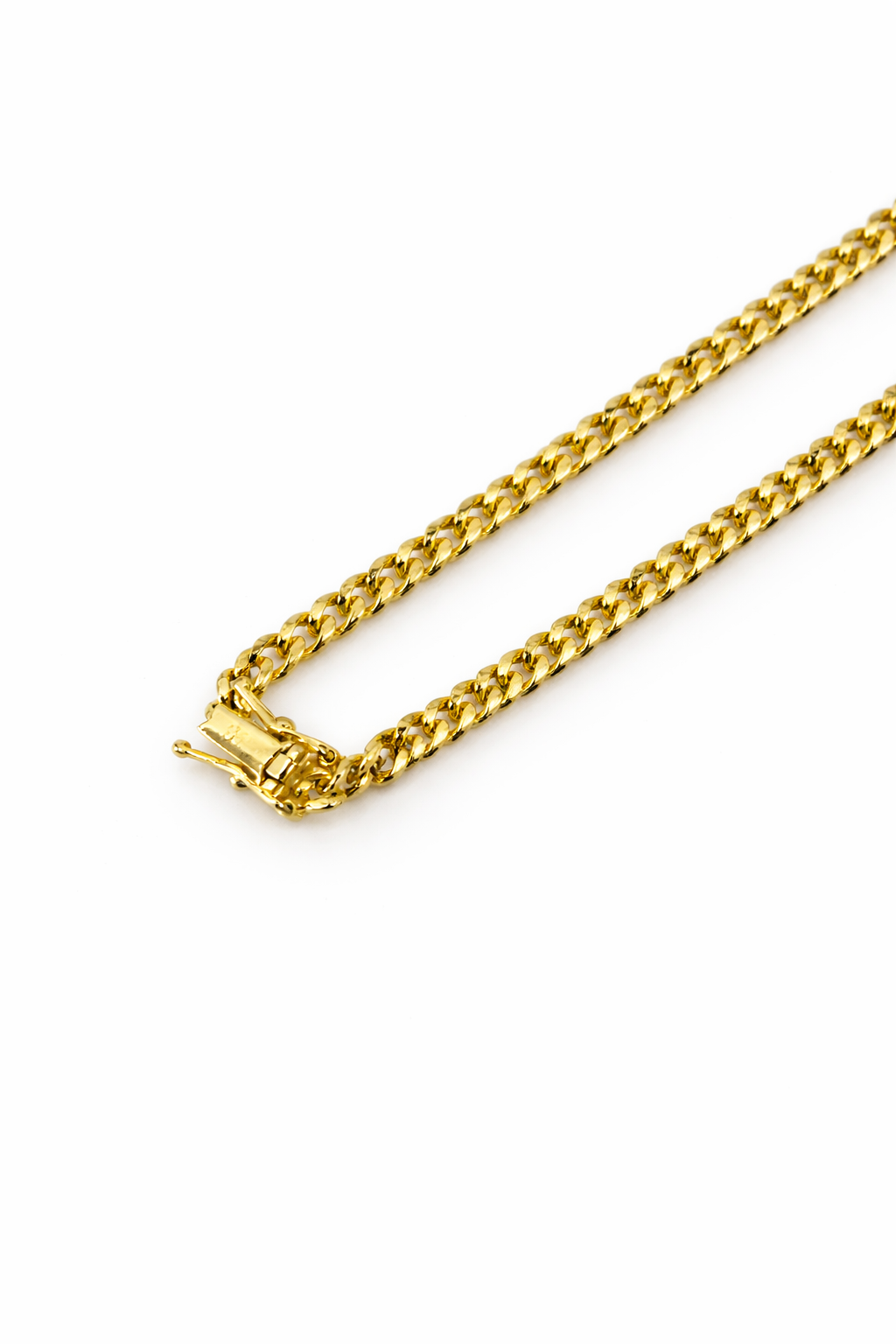 10K Gold 24” 4 mm Cuban Link Hallow Chain Set with Saint Barbara Pendant