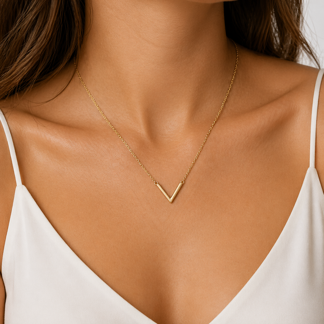 10K Gold Women’s Initial “V” Necklace