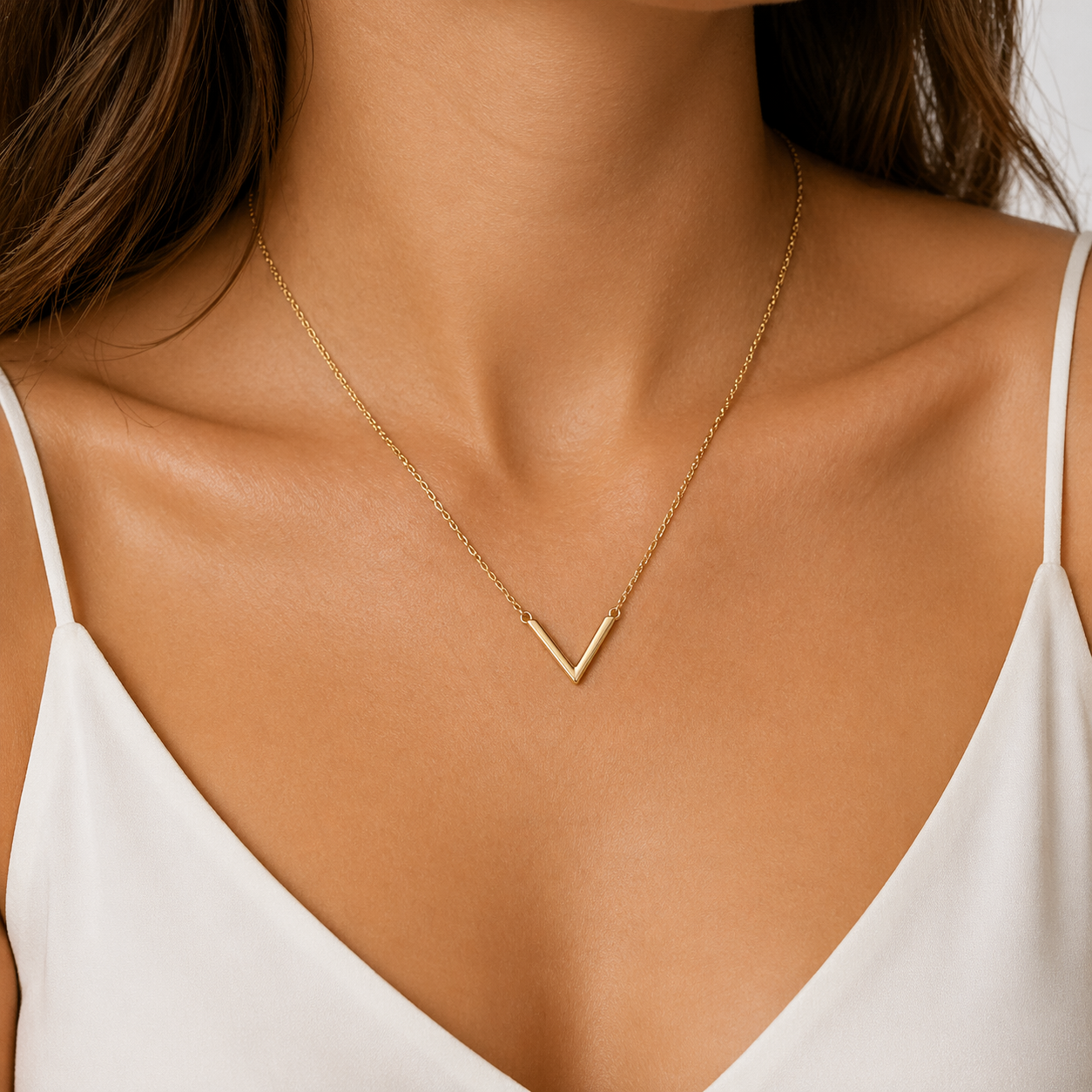 10K Gold Women’s Initial “V” Necklace