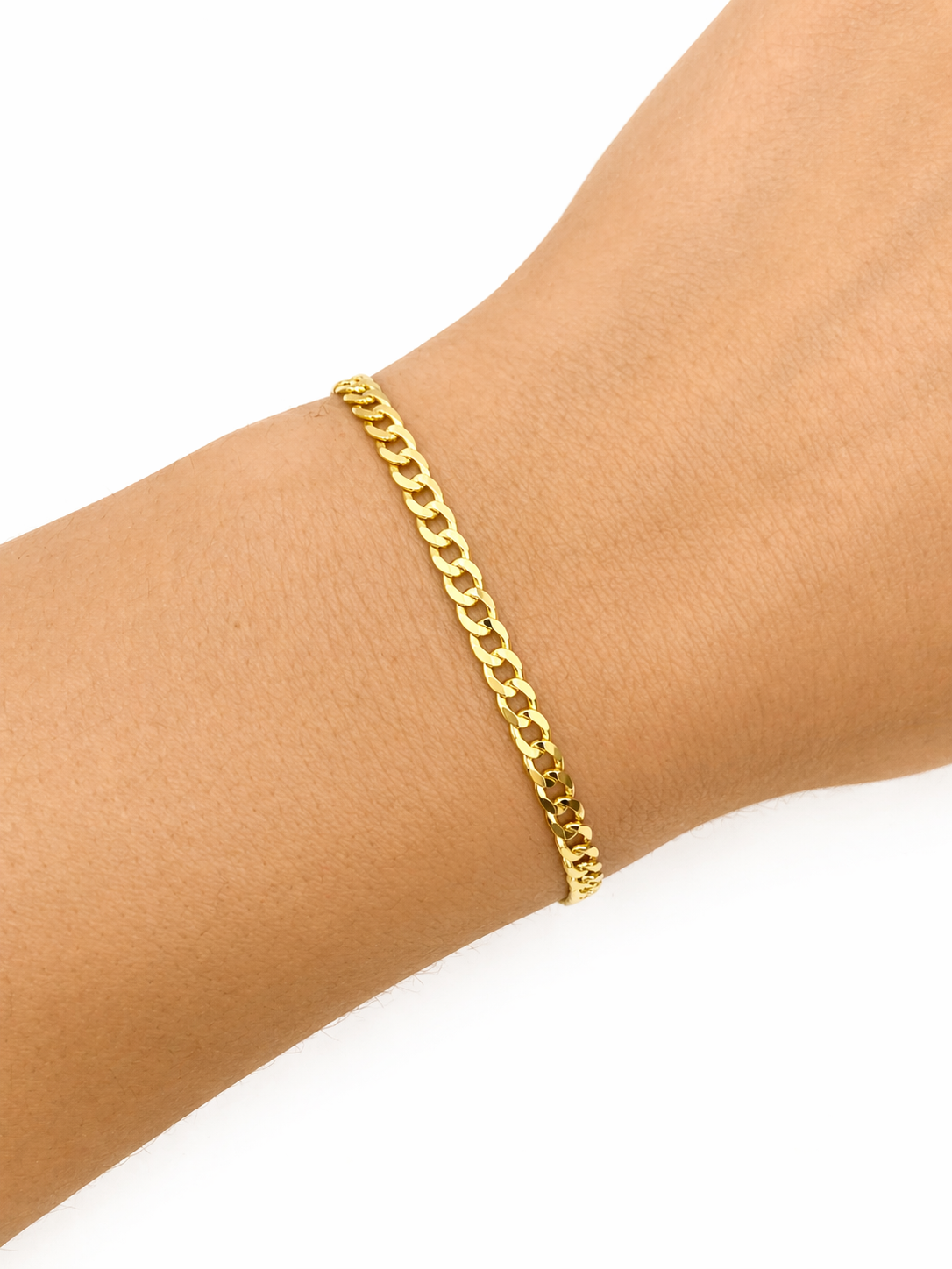 10K Gold Curb Link Bracelet (3mm)