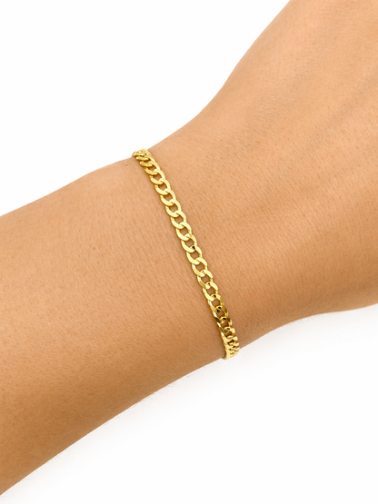10K Gold Curb Link Bracelet (3mm)