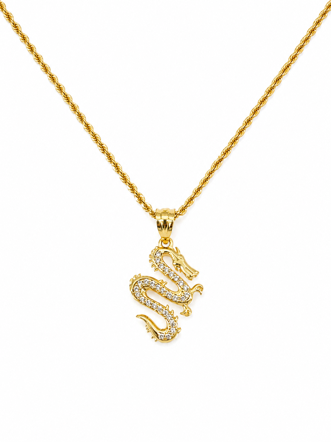 10K Gold Rope Hallow with Dragon pendant