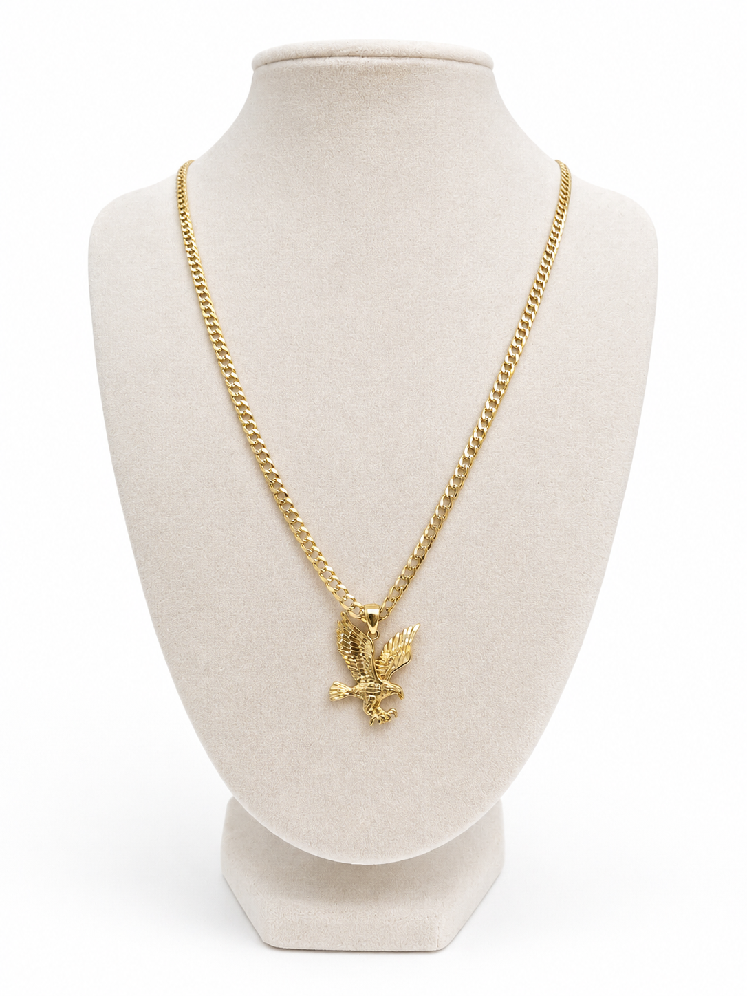 10K Gold Curb Chain with Eagle pendant