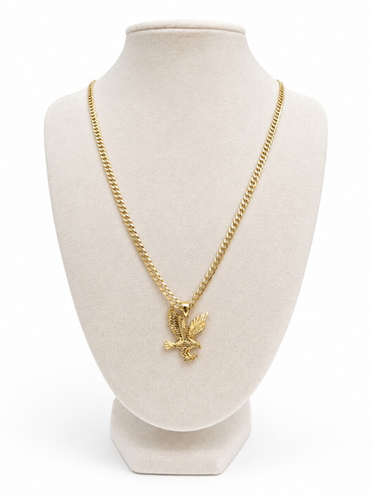 10K Gold Curb Chain with Eagle pendant