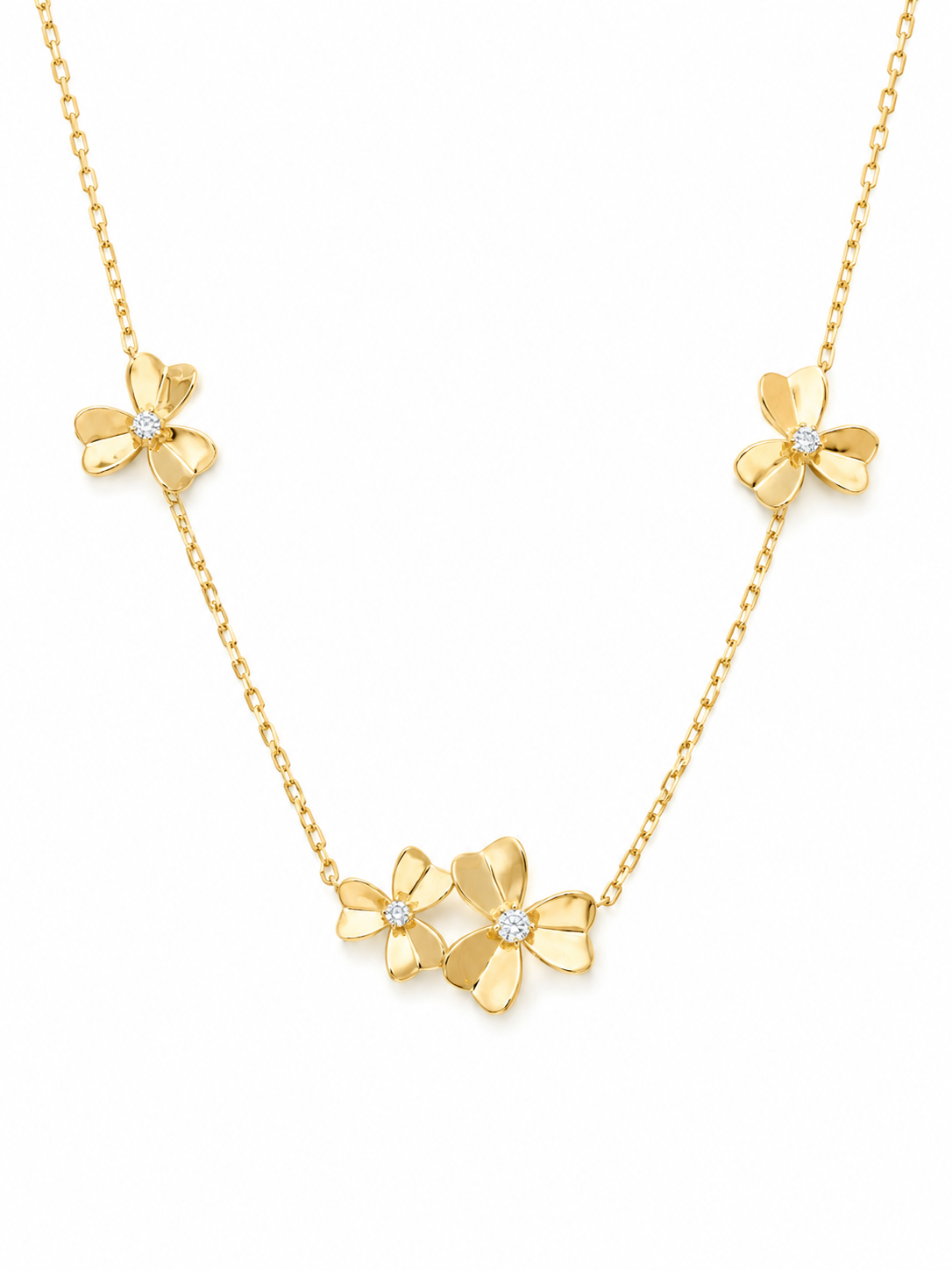 10k Gold Flowers Necklace