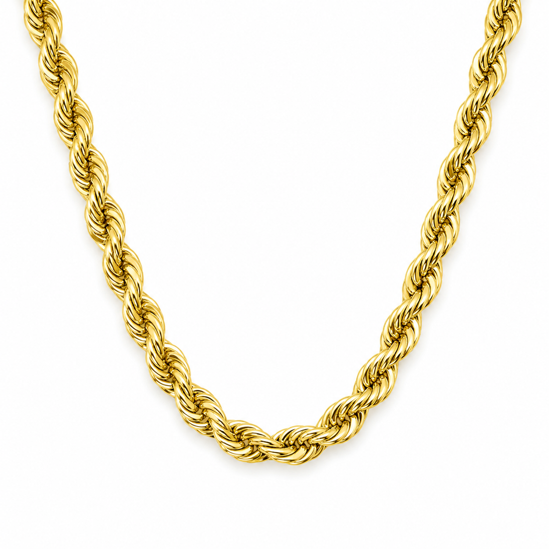 10k Gold 22” 5mm Rope Hallow Link Chain