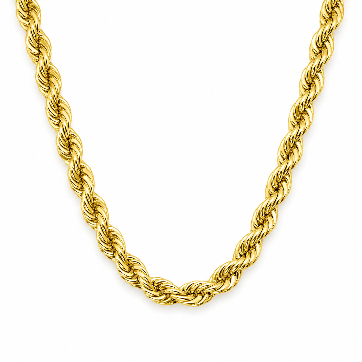 10k Gold 22” 5mm Rope Hallow Link Chain