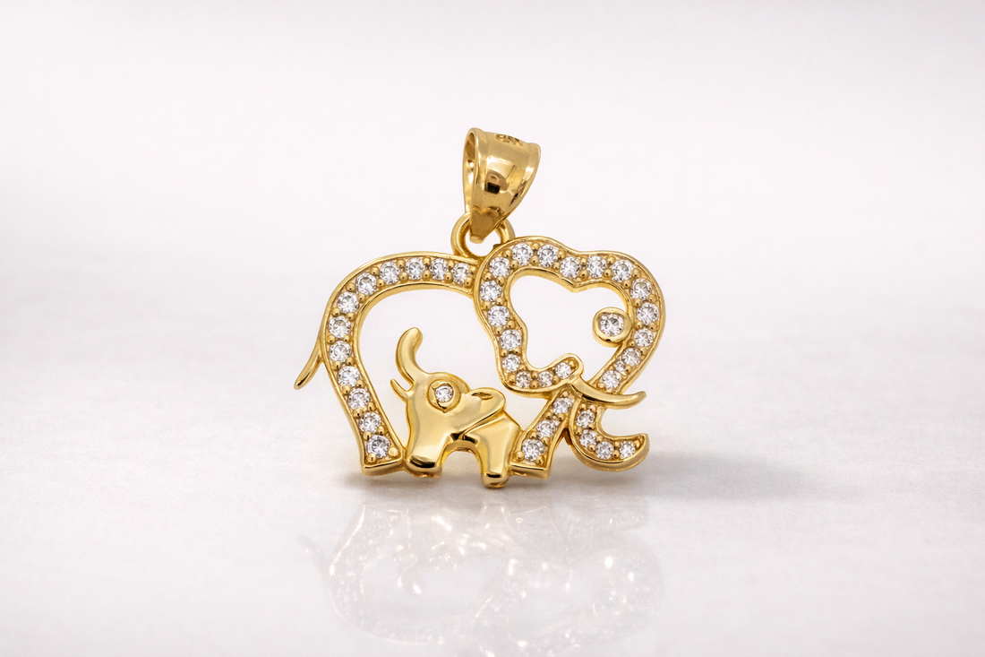 10k Gold Elephant Pendant