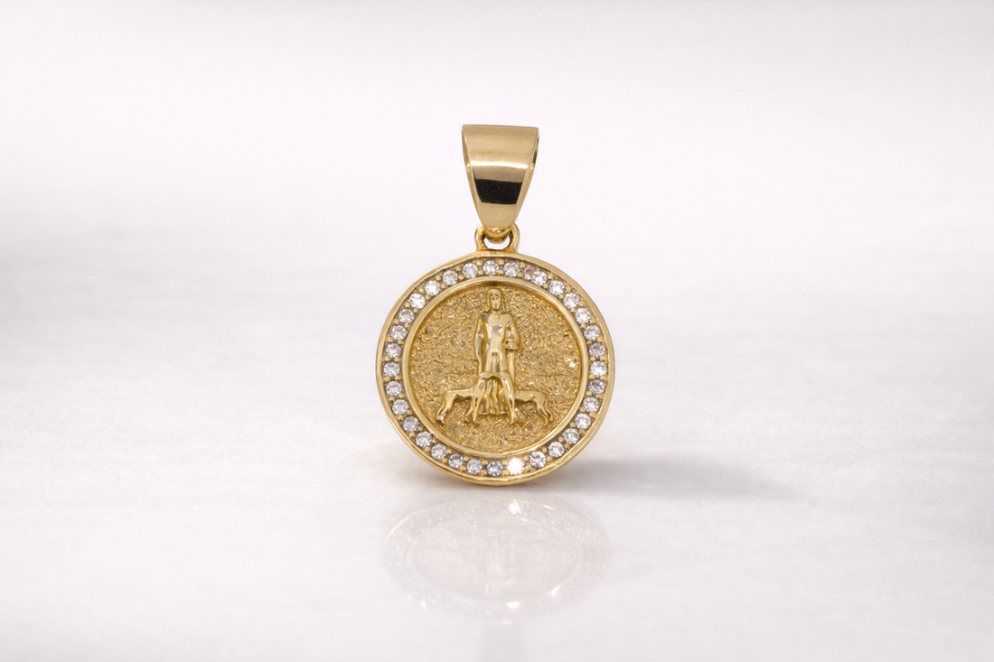 10k Gold Saint Lazarus Pendant