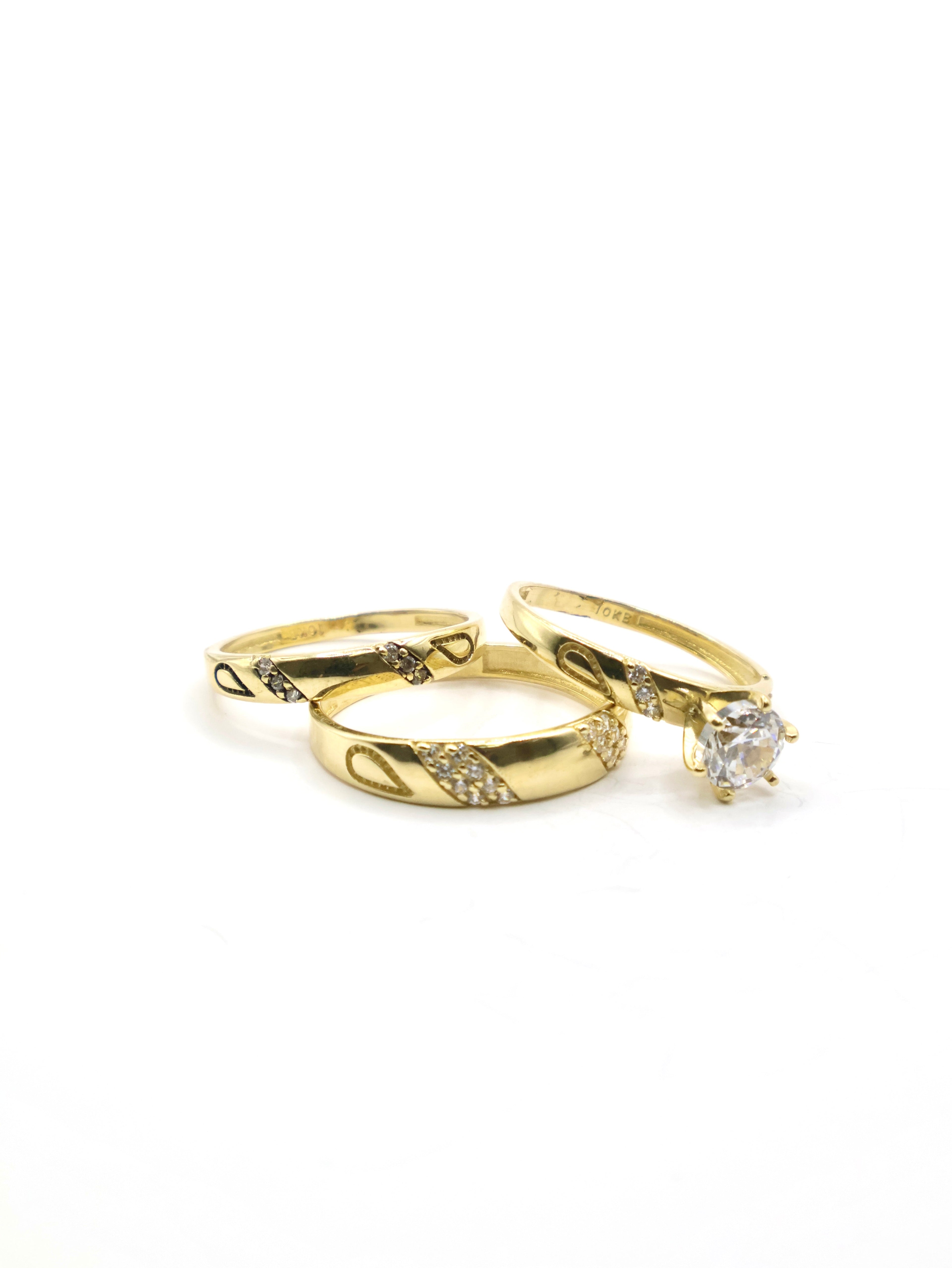 Anillo Trio Hojas - 10K