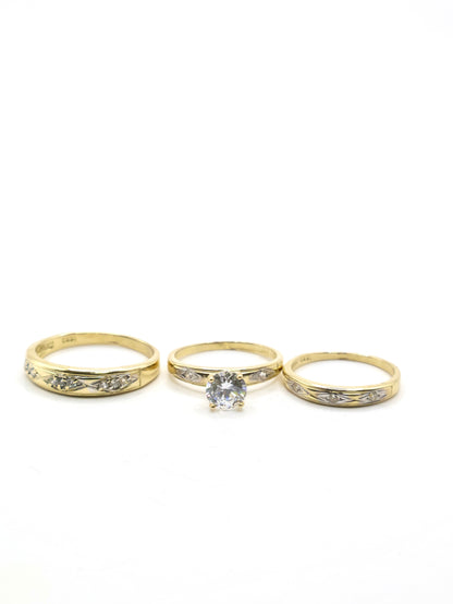 Anillo Trio Rombos - 10K